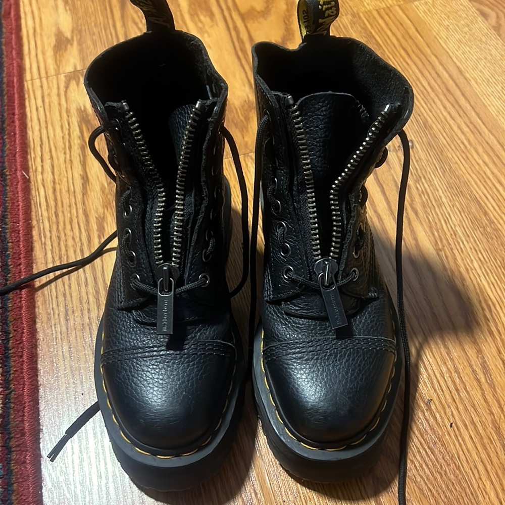 SINCLAIR MILLED NAPPA LEATHER PLATFORM BOOTS